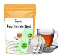 Tisane de Feuilles de Séné, 100 Sachets de Tisane, Thé de Séné - Puissant Purgatif, Laxatif Naturel - Favorise le Transit Intestinal et le Nettoyage du Colon - Tisane Detox - Tazarin Ltd