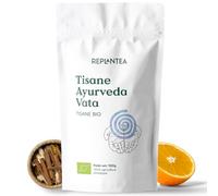 TISANE GINGEMBRE, CANNELLE ET ORANGE "Ayurveda Vata" Bio 100g (50 Tasses) | Thé Ayurveda Relaxant et Dépuratif avec Réglisse, Gingembre, Cannelle, Fenugrec, Orange REPLANTEA