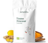 TISANE MINCEUR BIO 100g (50 Tasses) | Thé Détox au Matcha, Maté, Gingembre, Curcuma, Cannelle, Menthe et Citron REPLANTEA