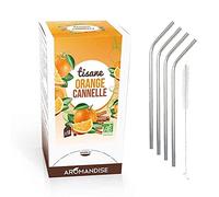 Tisane orange et cannelle bio 20 sachets + 4 pailles inox