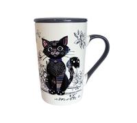 Tisanière chaton dans la bibliothèque avec infuseur - Hauteur 13 cm x Diamètre 8.5 cm