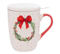 Créateur d'intérieur - Tisanière en Porcelaine "Couronne de Noël" 55 lanc
