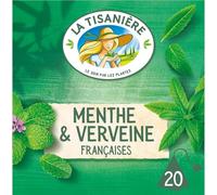 TISANIERE - Infusion Menthe Verveine Françaises LA | Savoureuse et onctueuse | Idéale pour une pause gourmande | la boite de 20 sachets | LOT DE 3