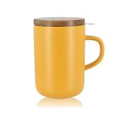 OGO Living Tisanière Juliet 475 ml en grès avec couvercle acacia - Jaune
