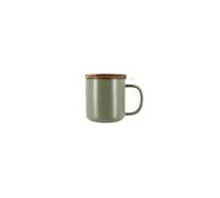 OGO Living Tisanière Juliet 300 ml vert amande en grès avec couvercle bois d'acacia