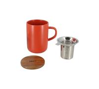 TISANIERE JULIET PAPRIKA EN GRES ET COUVERCLE EN ACACIA DE 475 ML