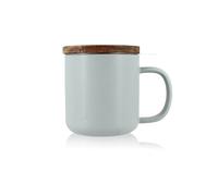 OGO LIVING - Tisanière Juliet Perle 300ml - Idéale pour le thé et la tisane - Mug à thé en grès et couvercle en bois d'acacia