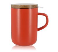 Accessoire de cuisine Ogo TISANIERE JULIET PAPRIKA EN GRES ET COUVERCLE EN ACACIA DE 475 ML
