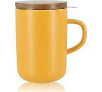 Tisanière - OGO LIVING - 475 ml - Grès - Avec couvercle en bois - Jaune