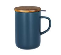 Tisanière - OGO LIVING - Tisanière en grès - 475ml - Couvercle en bois - Bleu