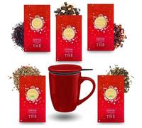 Tisanière rouge + 5x20g de Thés et Infusions de Noël assortis | Cadeau Original pour Noël COMPTOIR FRANÇAIS DU THÉ