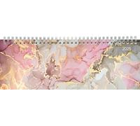 Tisch-Querkalender Style Marmor 2025 - Büro-Planer 29,7x10,5 cm - Tisch-Kalender - 1 Woche 2 Seiten - Ringbindung - Zettler