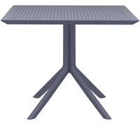 CLP Trading GmbH – Table de jardin SKY 80 cm – carrée, résistante en plastique – Gris foncé
