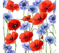 Tischdeko Lot de 20 serviettes de table pour cocktail Motif coquelicots