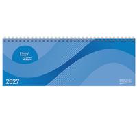 Tischkalender quer Professional Colourlux 2027 blau: 1 Woche 2 Seiten; Bürokalender; Tischquerkalender im Format: 29,8 x 10,5 cm