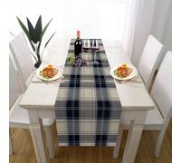 Tischläufer 30x240 cm Écossais Tartan Tischdeko für Kaffee & Wohnzimmer Plaid Carreaux Läufer Géométrique Damier Tischläufer Leinen Couchtisch Dekor