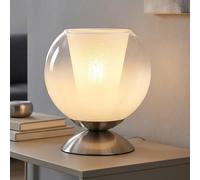 Lampe de table LED, lampe de chevet, fonction lecture, métal argenté, H 19 cm
