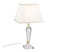Tischleuchte Métal Tissu E27 57 CM en Clair Crème Or Carré