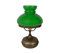 Tischleuchte Verre en Laiton H: 36,5 CM Ø 22,5 CM E27 en Bronze Antique Mat Vert