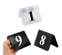 Tischschilder, digitale Restaurantkarte, 3D-digitale Tischnummernkarte aus Acryl, Tischnummer kann vielseitig in Restaurants, Bars, Partys, Hochzeiten usw. verwendet werden (schwarz mattiert 1-25) (