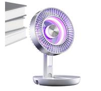 Tischventilator Klein Leise, 5 Stufen, USB, LED-Licht, Faltbar