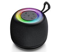 Tisco Enceinte Bluetooth Portable 5.3, Enceinte sans Fil avec Bass Puissantes, Autonomie 24 hrs, Son Surround à 360 degrés, Appairage TWS, TF Carte, Lumière LED, pour Fêtes/Voyage/Extérieur, Noir
