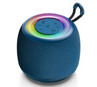 Tisco Enceinte Bluetooth Portable 5.3, Enceinte sans Fil avec Bass Puissantes, Autonomie 24 hrs, Son Surround à 360 degrés, Appairage TWS, TF Carte, Lumière LED, pour Fêtes/Voyage/Extérieur, Bleu