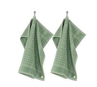 TISECO Home Studio - Torchon Pharao Handy - Set/4-100% Coton - Tissu éponge - avec Boucle de Suspension - Ultra Absorbant - séchage Rapide - matériau résistant - 50x50 cm - Greensmoke