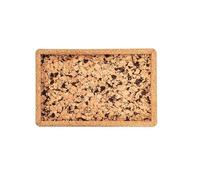 TISECO ZICZAC - Plateau QUERCO - Set/2-100% Liège - Sécurité Alimentaire, Hydrofuge, Anti-Tache - Rectangle - 22x14,5x1,5 cm - Coal