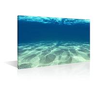 TISHIRON Art mural Décor bleu océan mer Affiches artistiques Vue de la mer Vue de dessous la surface Peinture sur toile Paysage marin pour décoration de maison et de bureau (30,5x20,3 cm)