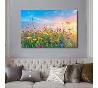 TISHIRON Photos de fleurs sauvages pour décoration de salon - 5 pièces - Art mural encadré - Œuvre d'art moderne pour décoration d'intérieur prête à être accrochée, 60 x 90 cm