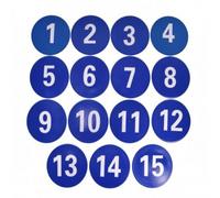 TISHITA 15 Pièces Marqueur d'Entraînement Enfant Disques de Repérage Numérotés Surface Plane Marqueurs de Limites PVC Résistant pour Parcours Suitable pour, Bleu