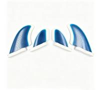 TISHITA 4 Pièces Aileron Surf Profilé Dérive Surf Résistant à l’Usure Aileron avec Base RM pour Plage , Blanc + Bleu , Size to 1