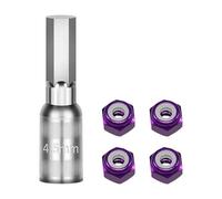 TISHITA 4 Pièces Écrous de Roue Métal RC 1/30 Kit Accessoires Outil Mise à Niveau Remplacement Direct Convient Entretien Collection Modélisme, Violet