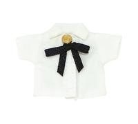 TISHITA Accessoire Miniature pour Figurine Articulée, Haut à Manches Courtes Boutonné à L'échelle 1/12, En Tissu, Idéal pour L'exposition de Poupées O, Blanc