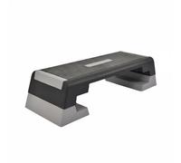 TISHITA Aerobic Step Fitness Stepper Plateforme d'Aérobic Banc d'Exercice Texture Adhérente Corps Moulé Léger et Robuste en Polypropylène pour Pas Rythmés, Gris, 98 37 15/20/25