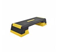 TISHITA Aerobic Step Fitness Stepper Plateforme d'Aérobic Banc d'Exercice Texture Adhérente Corps Moulé Léger et Robuste en Polypropylène pour Pas Rythmés, Jaune, 98 37 15/20/25