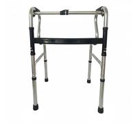 TISHITA Aide à la Marche Réglable Déambulateur Cadre de Marche Barrière d'Escalier Pliable Structure Aluminium Légère Solide Confort Ajustable Soutien de, Argenté