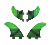 TISHITA Aileron de Surf Aileron Planche Dérive Accessoire Fibre pour Accélération Stabilité et Virages Souples Base Standard Double Ergots Adapté aux Poissons Rétro Surf en et , Vert