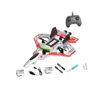 TISHITA Avion Télécommandé Mousse Avion RC Jouet Fighter Jet Avion Éclairage Nuit Vol Stable Contrôle Précis Facile Convient pour Cadeau Anniver, Batterie Blanche 2 500