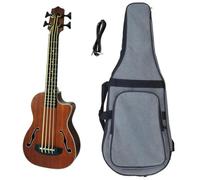 TISHITA Basse Ukulélé Guitare Basse Ukulélé Basse Acoustique Instrument Cordes 30 Pouces Acajou Manche Confort Touche Palissandre Électronique Intégrée Sortie, 30 Pouces, style to 2