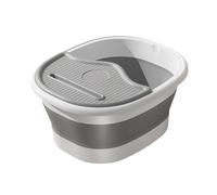 TISHITA Bassin de Pieds Pliable Bain de Pieds avec Compartiment Téléphone Bain de Pieds Massage Rouleaux Seau Pédicure Pliant Convient Aux Famille Salon Burea, Gris