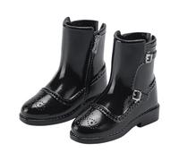 TISHITA Bottes Miniatures Figurines pour Poupées Bottines Chaussures Accessoires Pratiques En PVC Adaptées Aux Collections Cosplay Loisirs Collectionneurs Gar, Noir