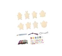 TISHITA Carillon de Pâques Kit DIY Bois Figurine Lapin Œuf Poussin Suspension à Colorier Ornement Fête Printemps Convient pour Enfants Loisirs Créatifs Intéri, Style A