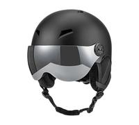 TISHITA Casque de Ski Combiné avec Lunettes Antibuée Casque de Snowboard Réglable Accessoires de Sport d'hiver pour Hommes Femmes Enfants Structure Renforcée, Black M