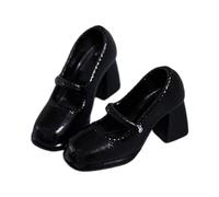 TISHITA Chaussures à Talons Miniatures pour Figurine D'Action Féminine Échelle 1/12 Accessoires Mode Poupée Matériau Pp Adaptées à La Création Collection de M, Noir