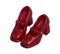 TISHITA Chaussures à Talons Miniatures pour Figurine D'Action Féminine Échelle 1/12 Accessoires Mode Poupée Matériau Pp Adaptées à La Création Collection de M, Rouge