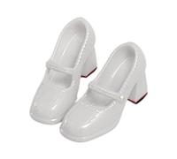 TISHITA Chaussures à Talons Miniatures pour Figurine D'Action Féminine Échelle 1/12 Accessoires Mode Poupée Matériau Pp Adaptées à La Création Collection de M, Blanc