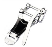 TISHITA Chevalet Industriel Guitare Électrique Tremolo Vibrato Pont Tailpiece Métal Construction Barre Modulante Installation Incluse Adapté aux Musiciens, Argenté