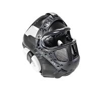 TISHITA Coquille de Protection Art Martiaux Casque de de Boxe d'Entraînement Cage Devant Maillée Couverture Totale Confort Rembourré Structure, Noir, S